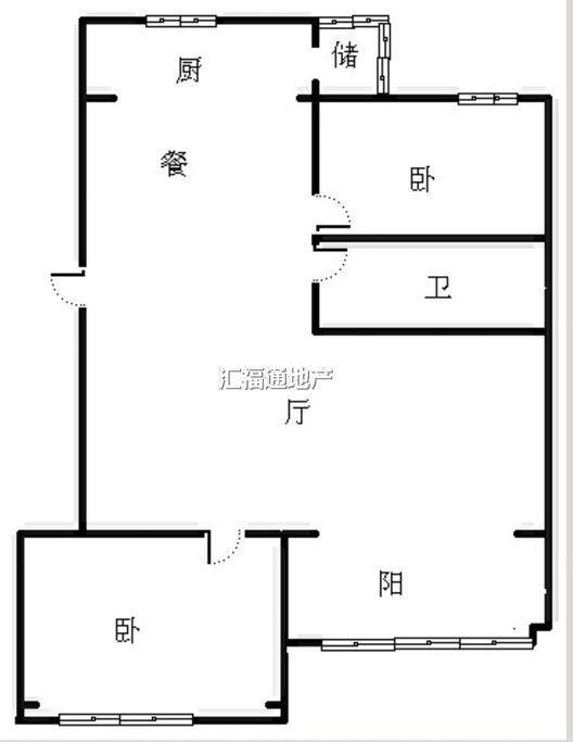 范阳一号（鹏渤御苑）2室2厅1卫户型图