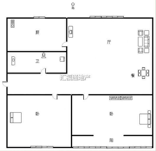 惠友橙园2室2厅1卫户型图