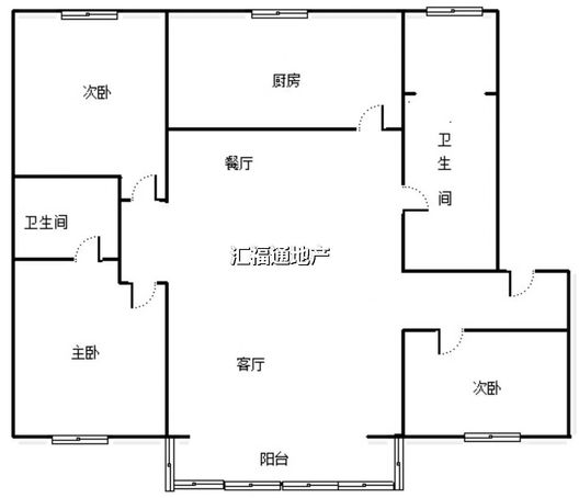 东方家园3室2厅1卫户型图