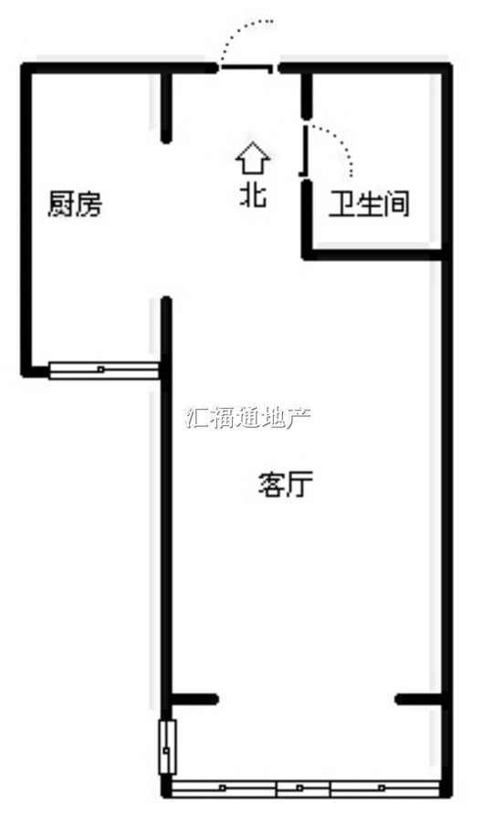 水岸花城1室1厅1卫户型图