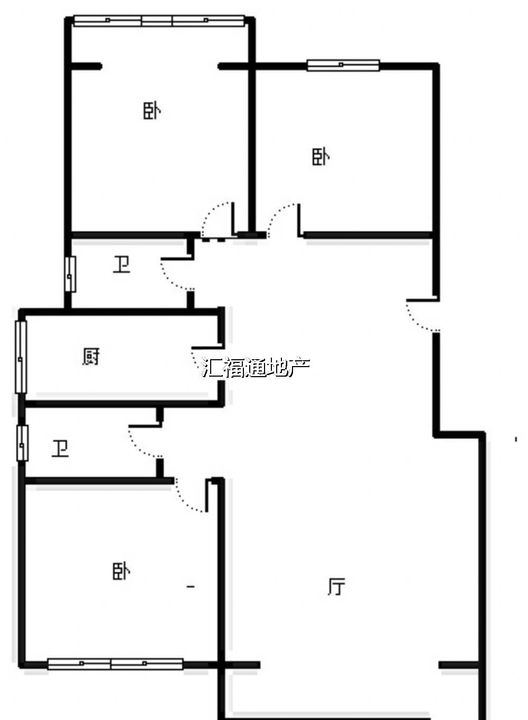 华融现代城3室2厅2卫户型图