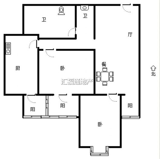 紫竹园2室1厅1卫户型图