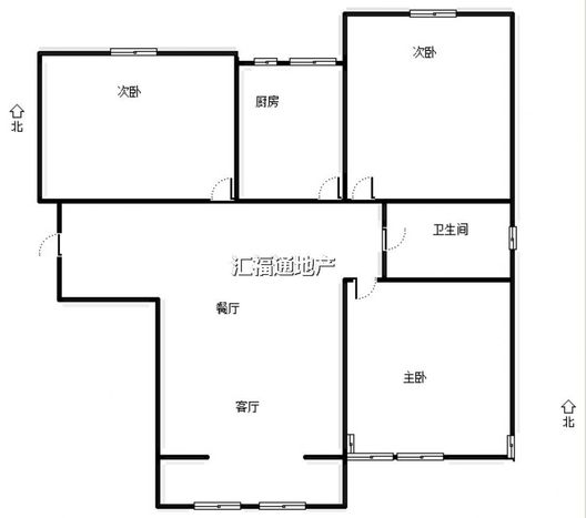 凯兴花园（悦享城）3室2厅1卫户型图