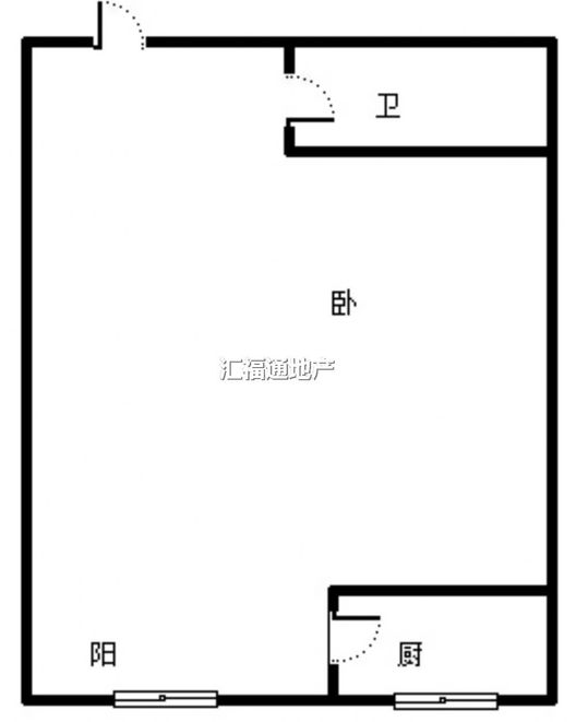 名流美域1室0厅1卫户型图