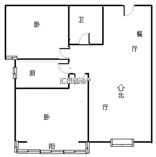 天保绿城2室2厅1卫户型图