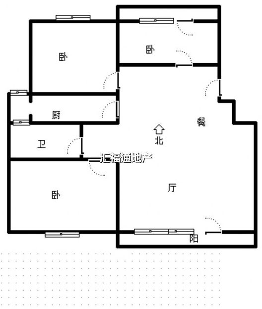 华融现代城3室2厅1卫户型图