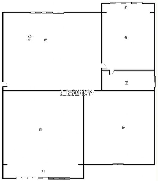 双塔中学小区2室2厅1卫户型图