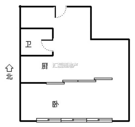 富景华庭1室1厅1卫户型图