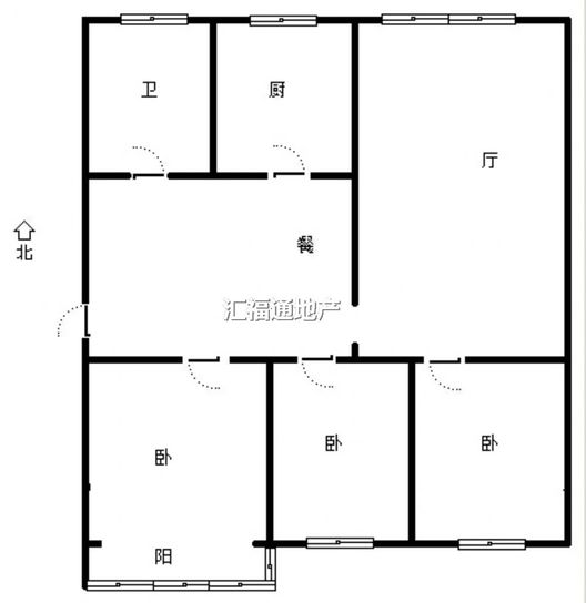 清凉寺居民小区3室2厅1卫户型图