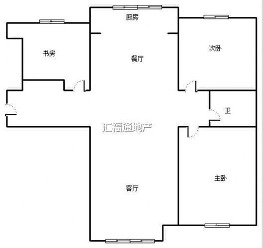 鸿坤理想湾3室1厅1卫户型图