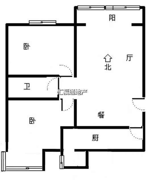 范阳一号（鹏渤御苑）2室2厅1卫户型图