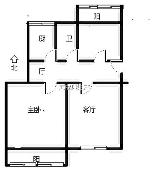 涿州市医院家属院3室1厅1卫户型图