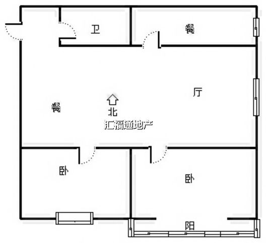 翔天万和城2室2厅1卫户型图