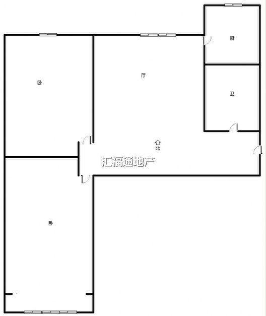 翔天万和城2室2厅1卫户型图