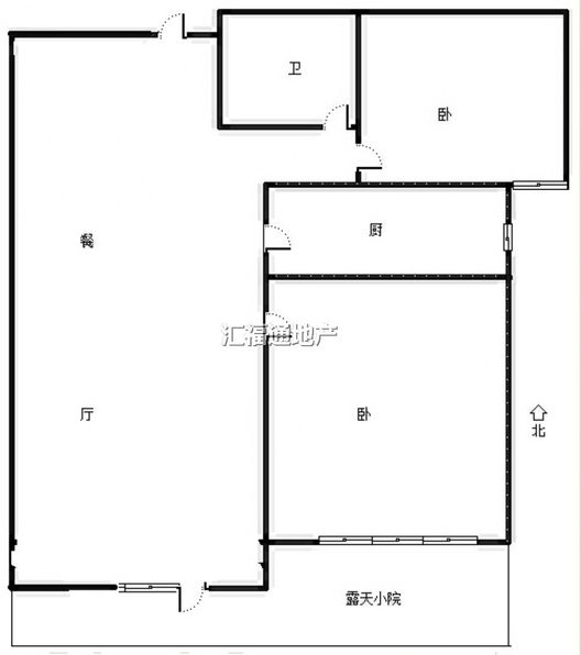 高铁新干线2室2厅1卫户型图