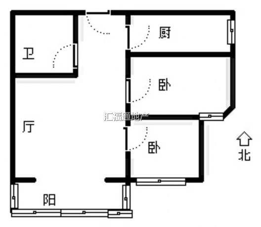 范阳公寓2室1厅1卫户型图