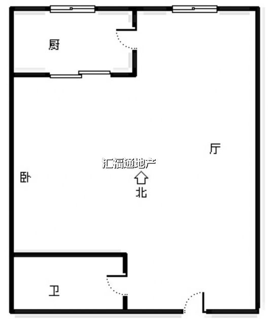 名流美域1室1厅1卫户型图
