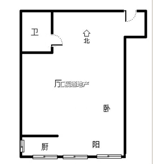 鸿盛凯旋门1室1厅1卫户型图