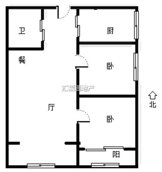 汇元国际2室2厅1卫户型图