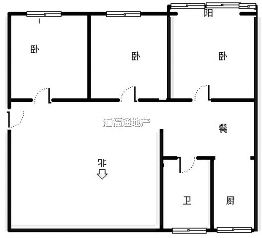涿州市党校家属院3室2厅1卫户型图