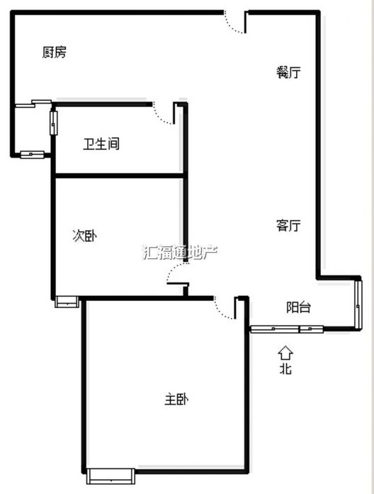 天伦湾一期2室2厅1卫户型图