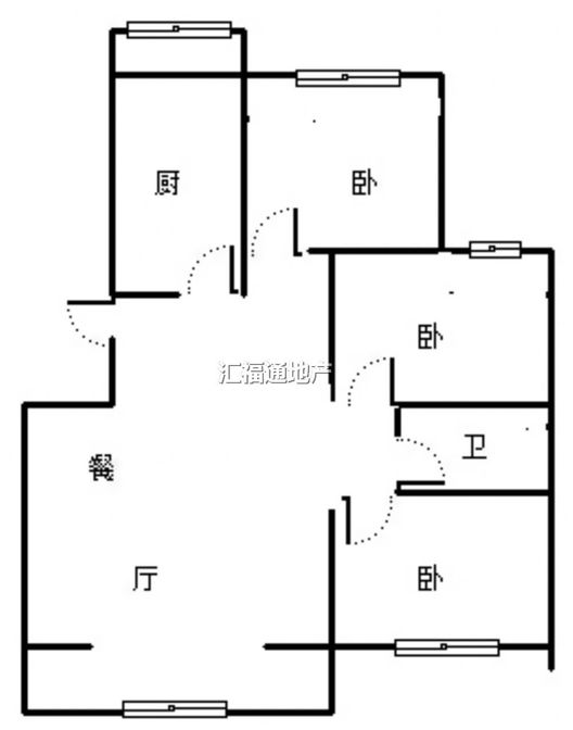 京中美居3室2厅1卫户型图