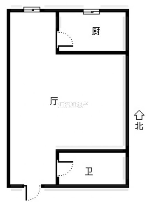 名流美域1室1厅1卫户型图