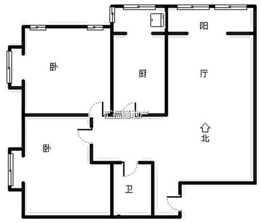 金竹花园2室2厅1卫户型图