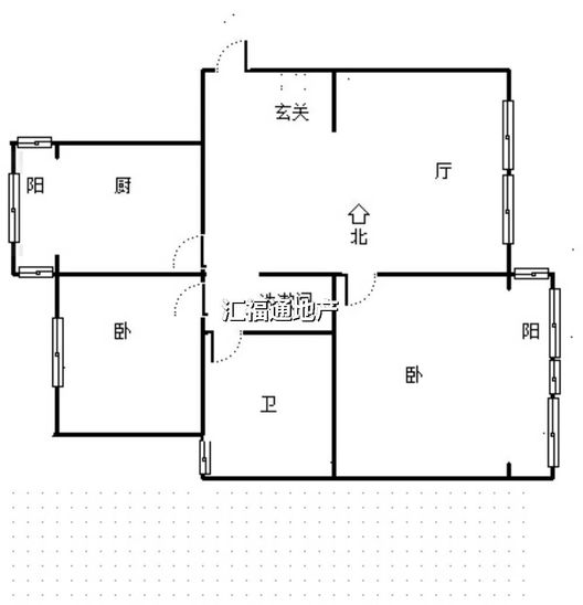 矿山局家属楼南院2室2厅1卫户型图