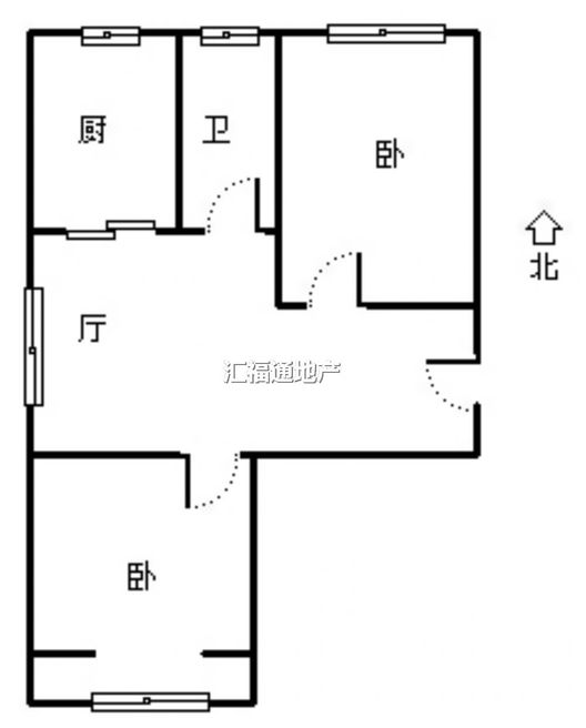 矿山局家属楼南院2室1厅1卫户型图