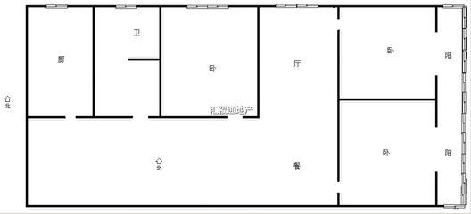 华阳风景小区3室2厅1卫户型图