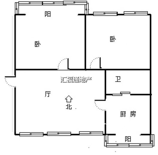 国贸小区（商业局家属院）2室1厅1卫户型图