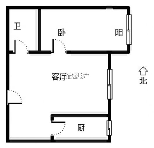 强舜铭城1室1厅1卫户型图
