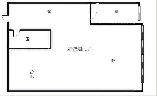 汇元上城1室1厅1卫户型图
