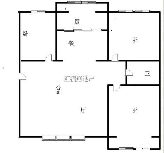 玫瑰嘉园3室2厅1卫户型图