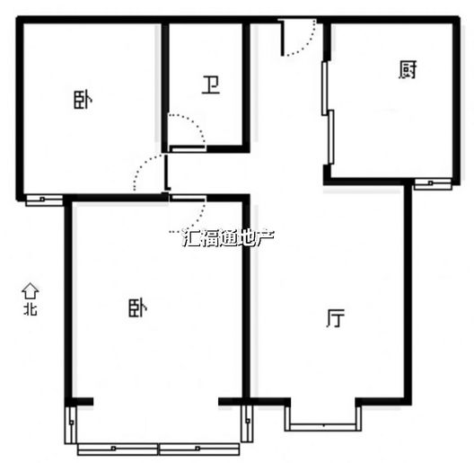 水岸花城2室1厅1卫户型图
