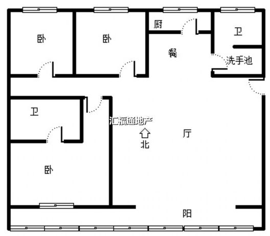 晨光小区3室2厅2卫户型图