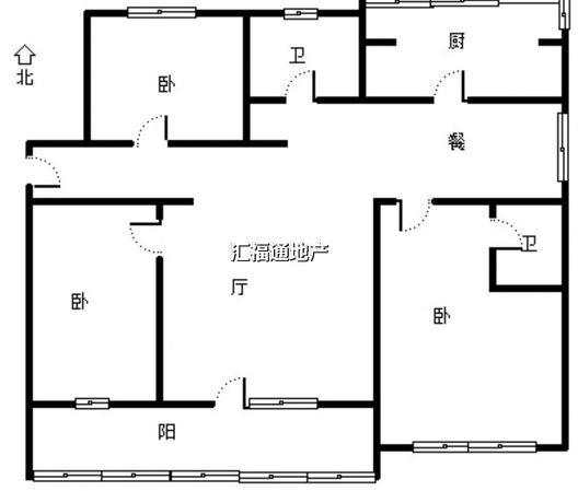 矿山局家属楼南院3室2厅2卫户型图