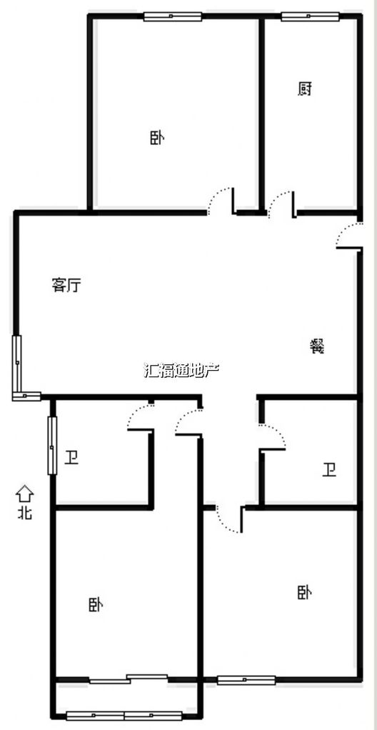 颐景华府3室1厅2卫户型图