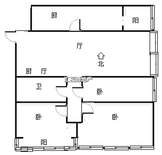 公园壹号3室2厅1卫户型图