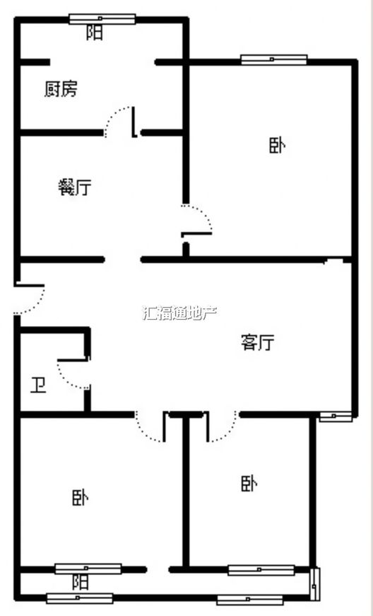 蓝天网架厂小区3室2厅1卫户型图