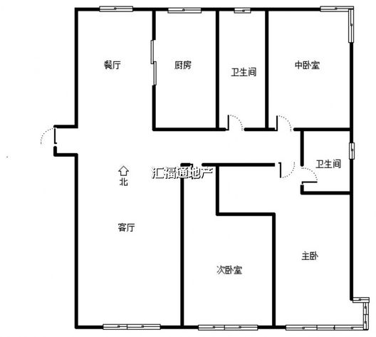 三利中和城一期3室2厅2卫户型图