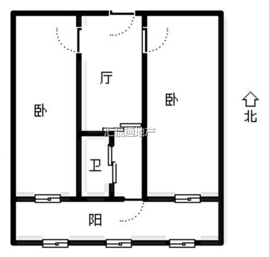市值小区（文昌祠社区）2室1厅1卫户型图