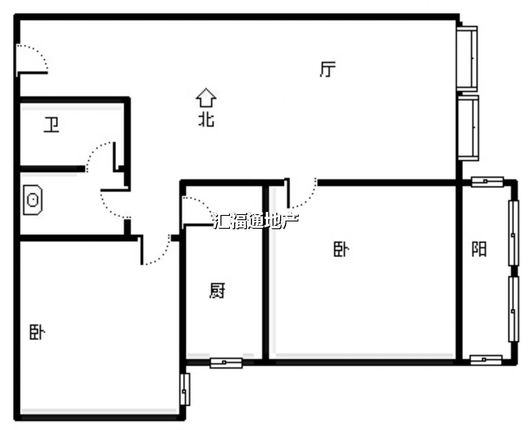 公园壹号2室2厅1卫户型图