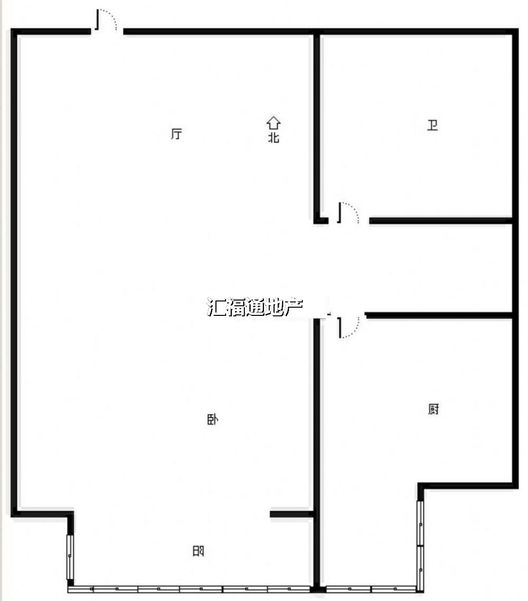 鸿盛凯旋门1室1厅1卫户型图