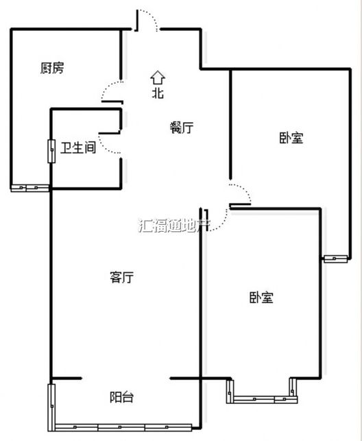 水榭春天2室1厅1卫户型图