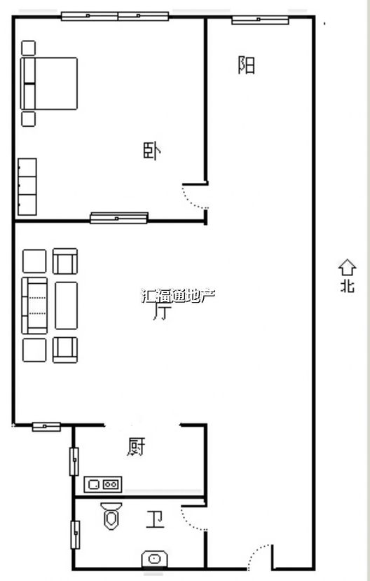 弘德缘（豪门庄园三期）2室1厅1卫户型图