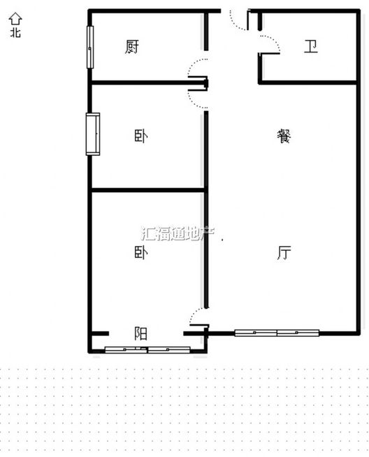 汇元国际2室1厅1卫户型图