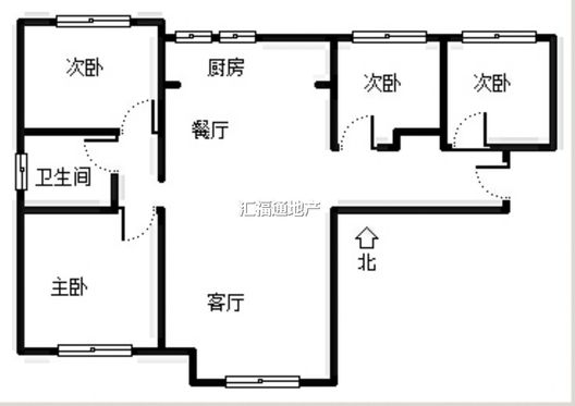 鸿坤理想湾4室2厅1卫户型图