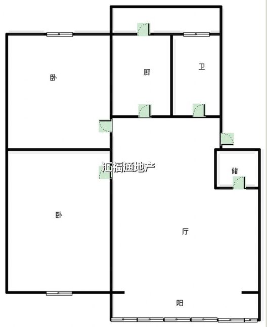 金属器件厂住宅小区2室1厅1卫户型图